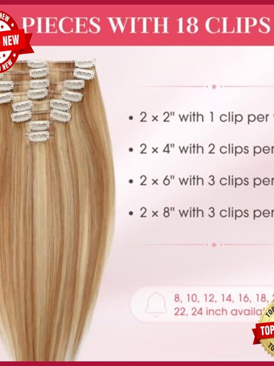 16 Inch Clip In Human Hair Extensions 8pcs Silky Straight 90g main image 6